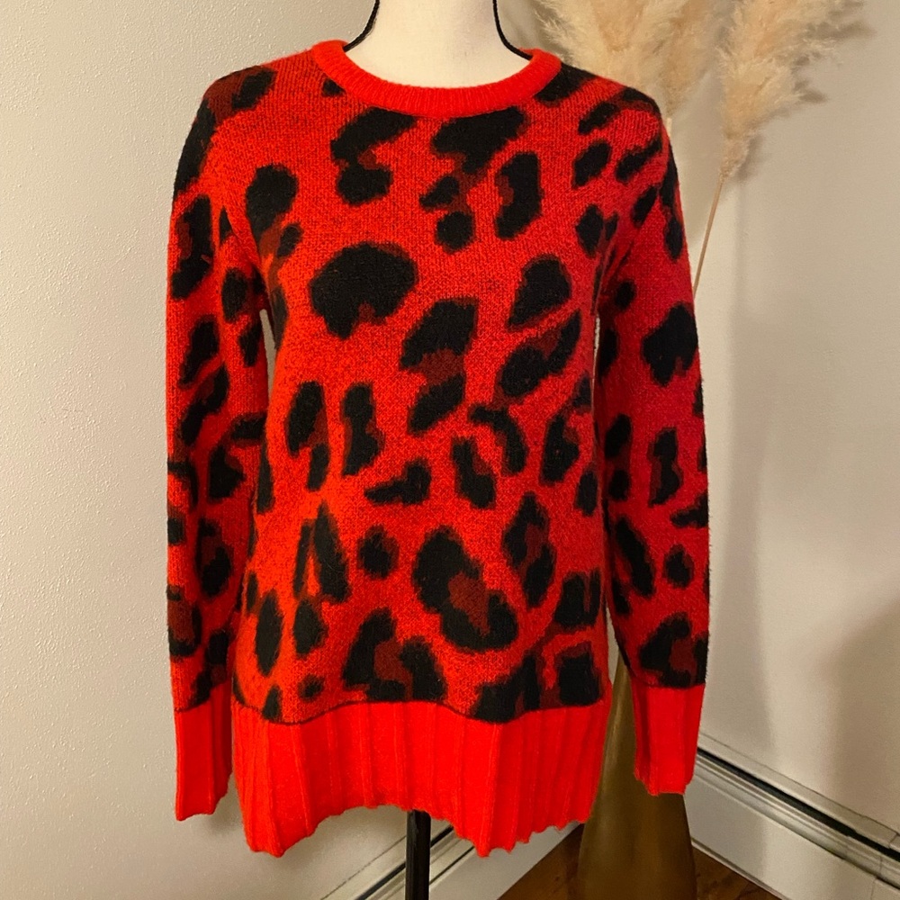 Lovers + Friends Red Leopard Sweater
